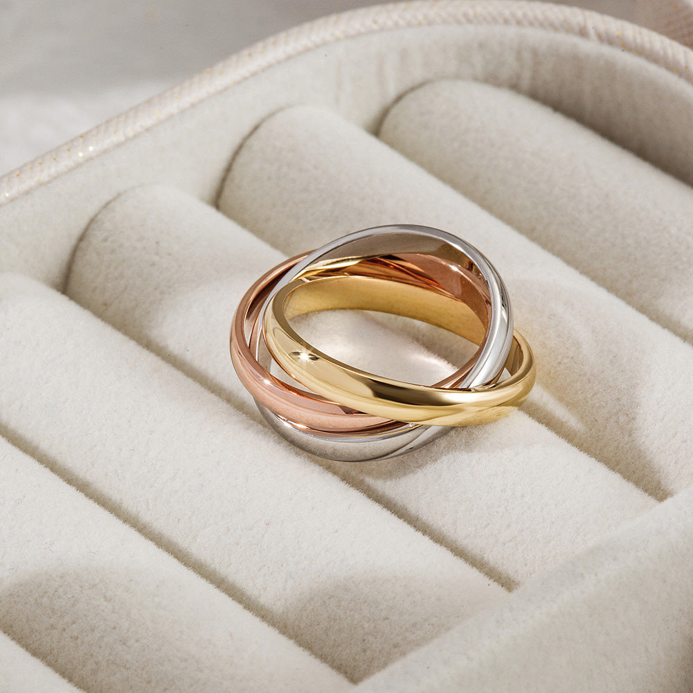 Three-Tone Infinity Ring