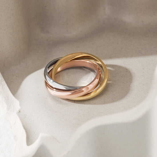 Three-Tone Infinity Ring