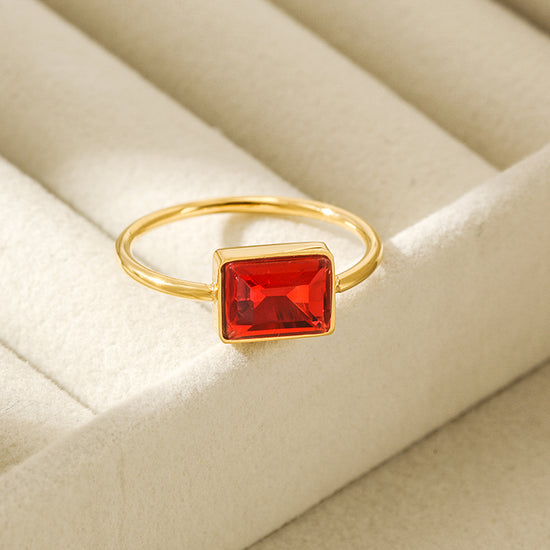 Load image into Gallery viewer, Chic Red Rectangular Stone Ring
