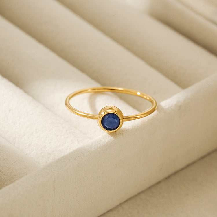 Load image into Gallery viewer, Tiny Blue Stone Ring
