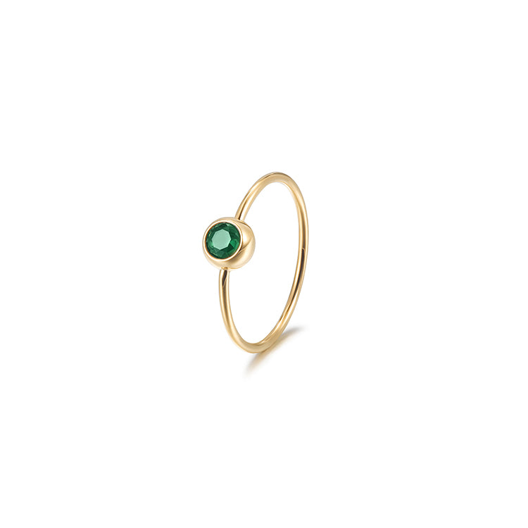 Single green stone ring discount