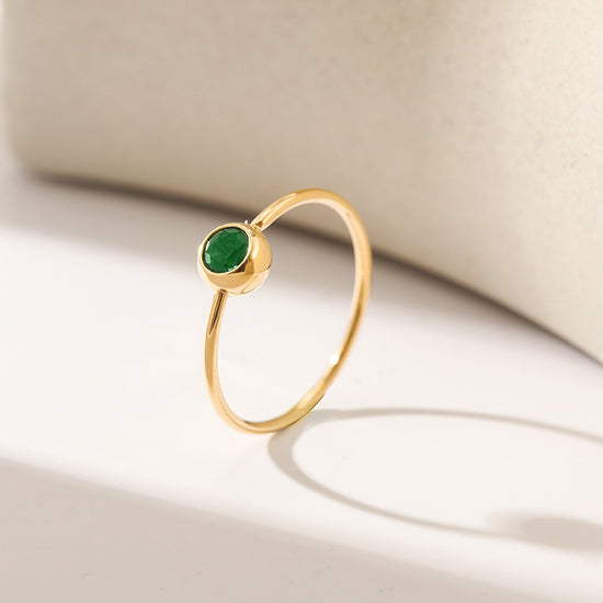 Tiny Green Stone Ring