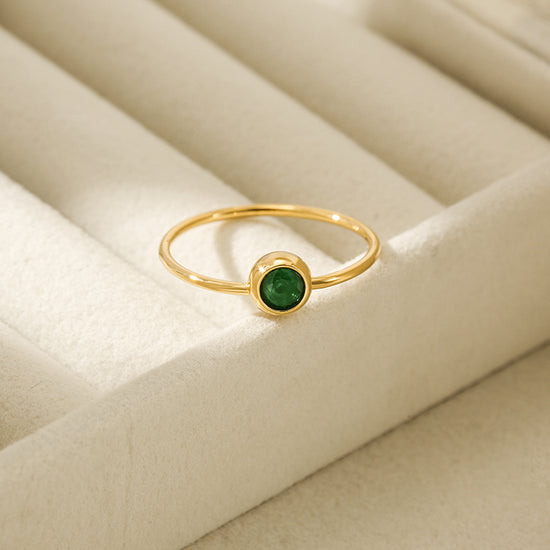 Tiny Green Stone Ring