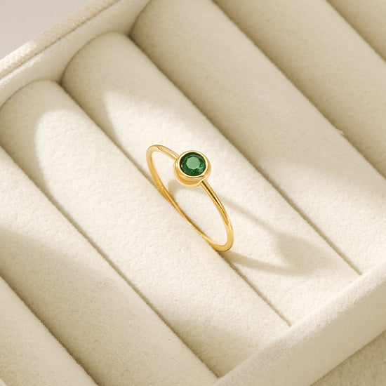 Tiny Green Stone Ring