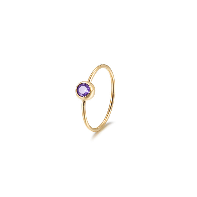 Load image into Gallery viewer, Tiny Purple Stone Ring
