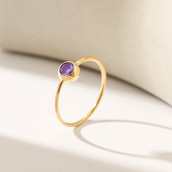 Load image into Gallery viewer, Tiny Purple Stone Ring
