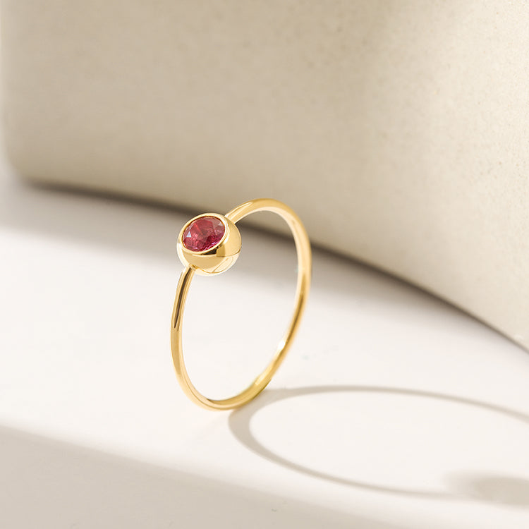 Tiny Pink Stone Ring