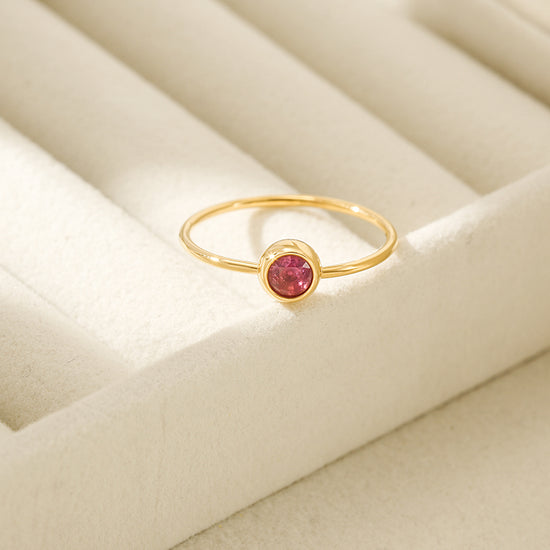 Tiny Pink Stone Ring