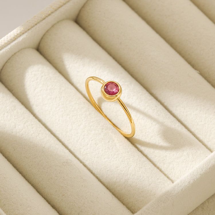 Tiny Pink Stone Ring