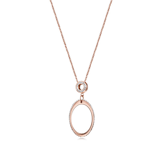 Open Oval CZ Necklace