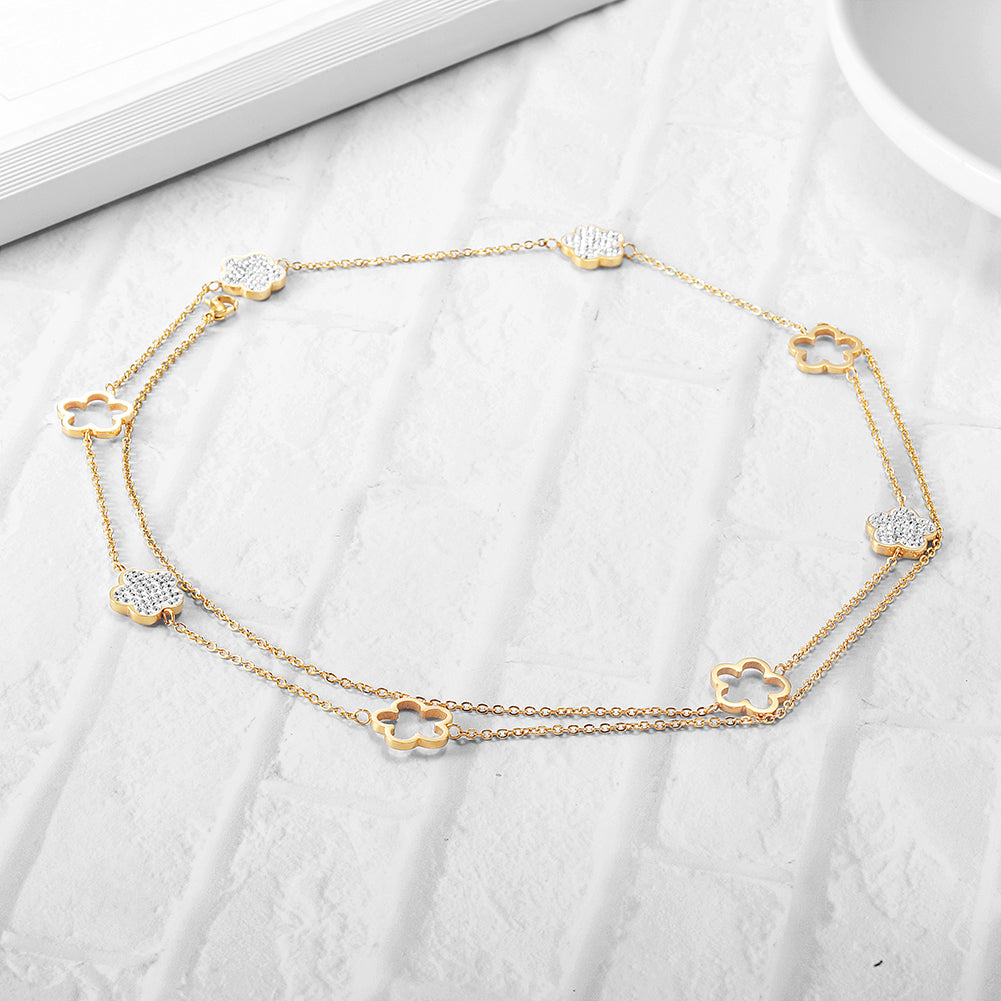 LUCKY CLOVER CZ NECKLACE