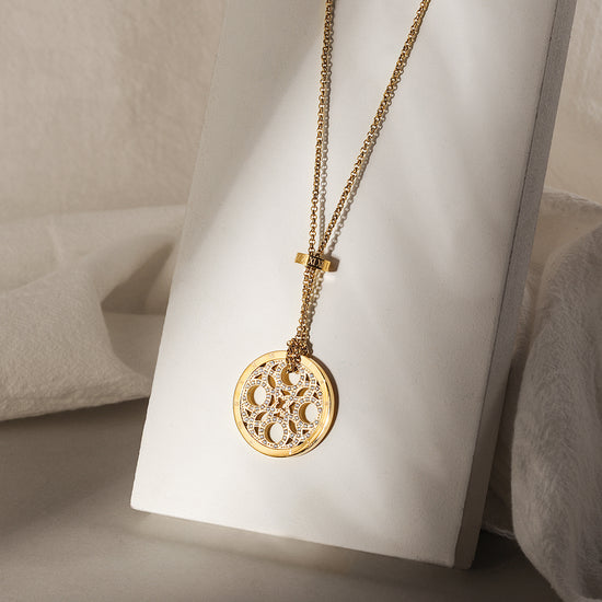 CZ Clover Medallion Necklace