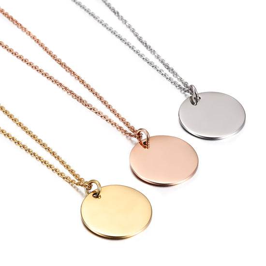 Polished Disc Pendant Necklace