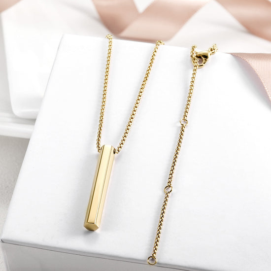 Engravable Vertical Bar Necklace