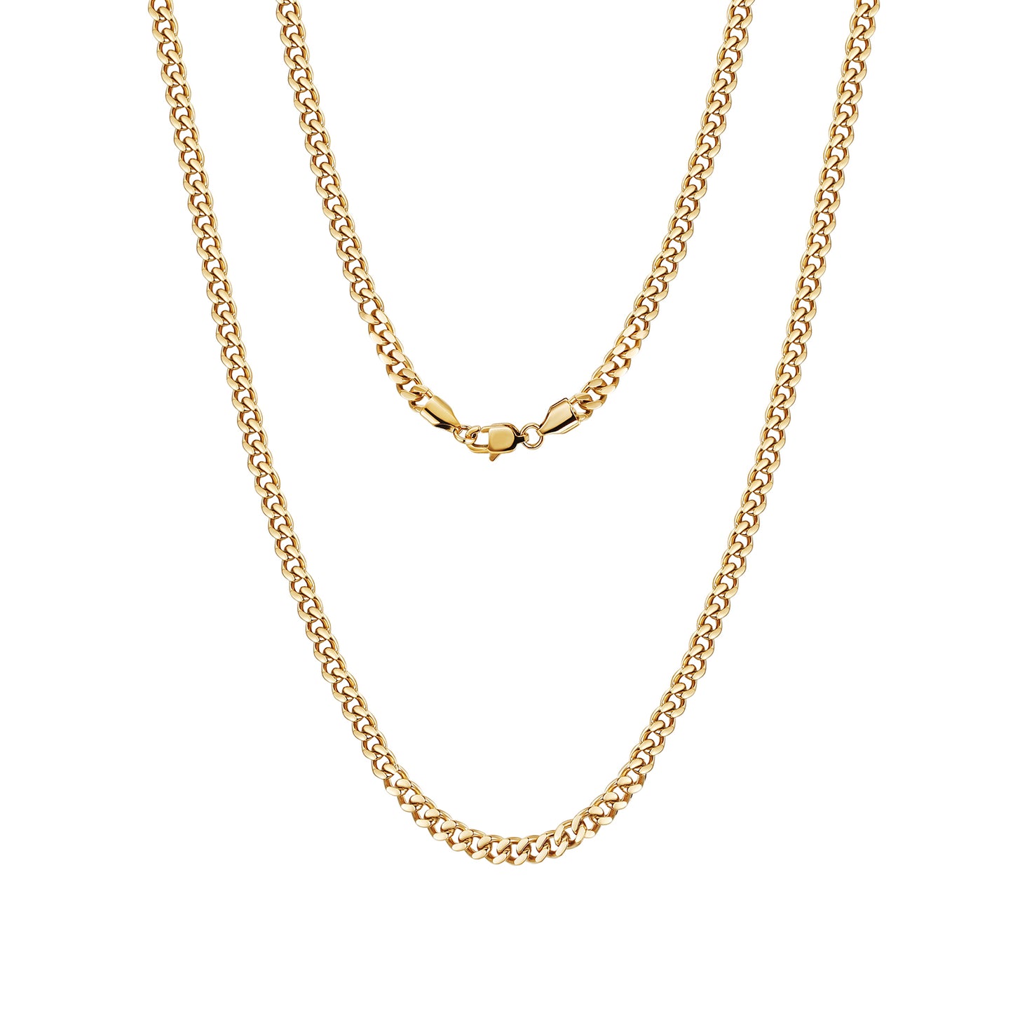 5mm Gold Hip Hop Cuban Chain Necklace