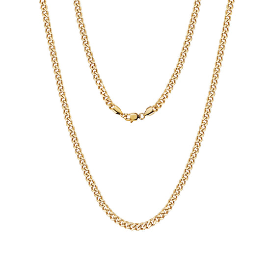 5mm Gold Hip Hop Cuban Chain Necklace