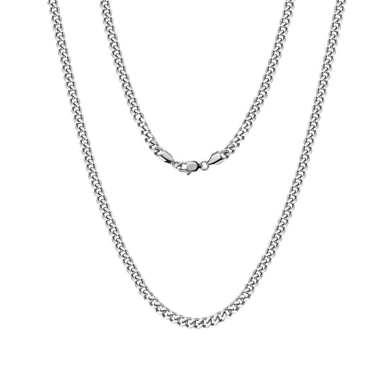 5mm Silver Hip Hop Cuban Chain Necklace