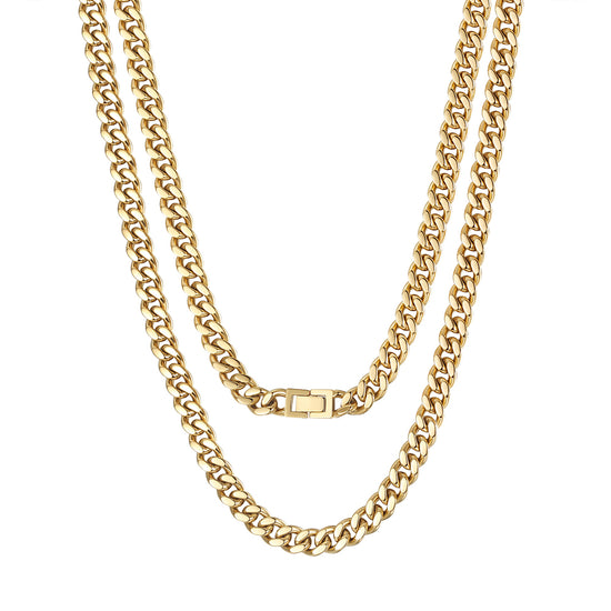 12mm Gold Hip Hop Cuban Chain Necklace