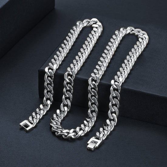 ChainsProMax Hip Hop Men Necklaces Curb Cuban Chains 20inch 10mm Stainless  Steel Chains Gift for Mens