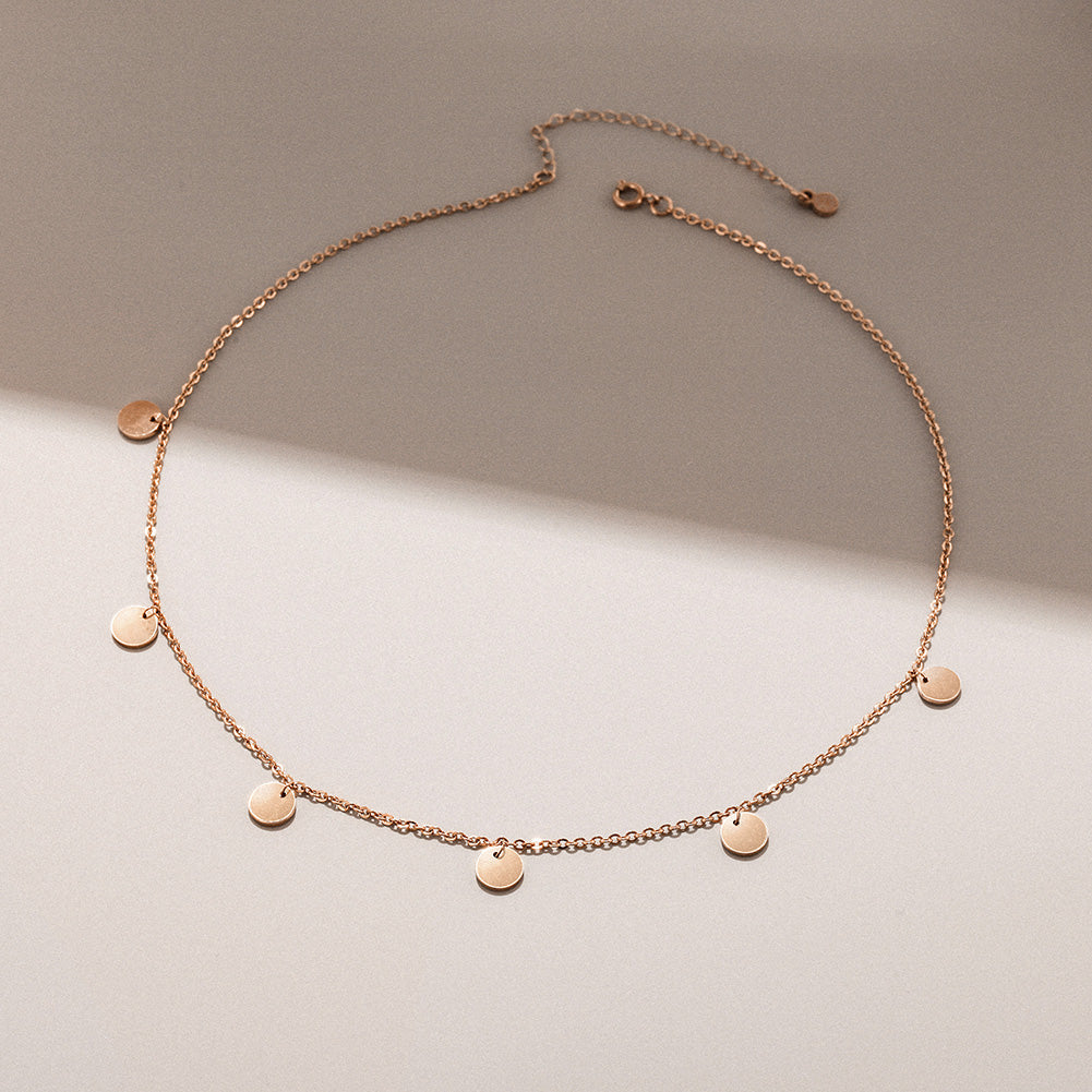 Discs Dangle Charm Necklace