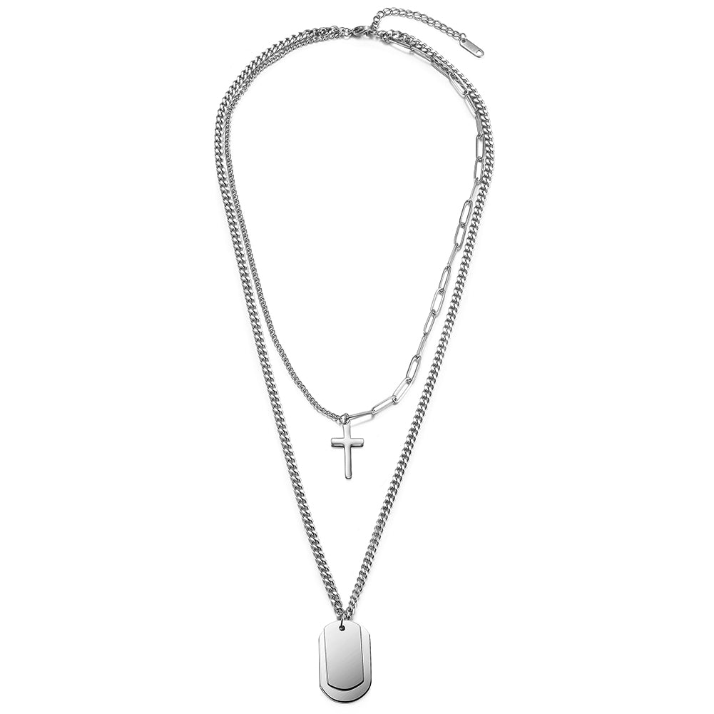 Jess Lock Chain Necklace in Silver