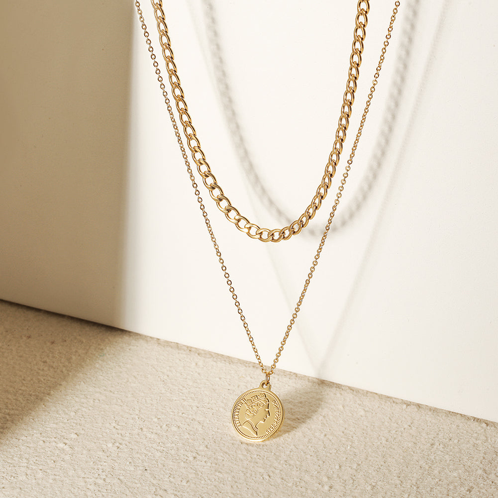 Coin Layered Necklace – Ciunofor
