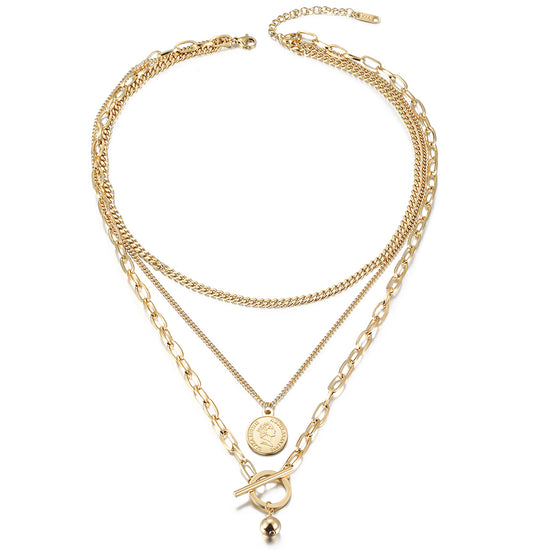 Load image into Gallery viewer, Multi-layered Elizabeth Coin Necklace
