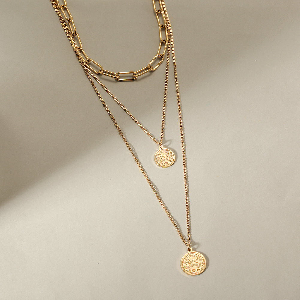 Triple Layered Coin Necklace – Ciunofor