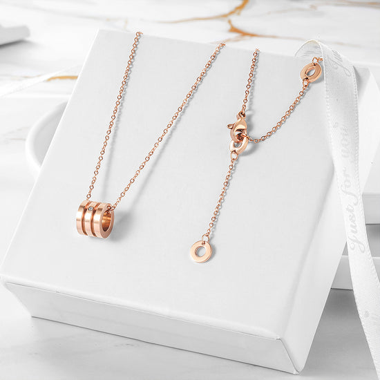 Load image into Gallery viewer, ZERO CZ ROSE GOLD NECKLACE
