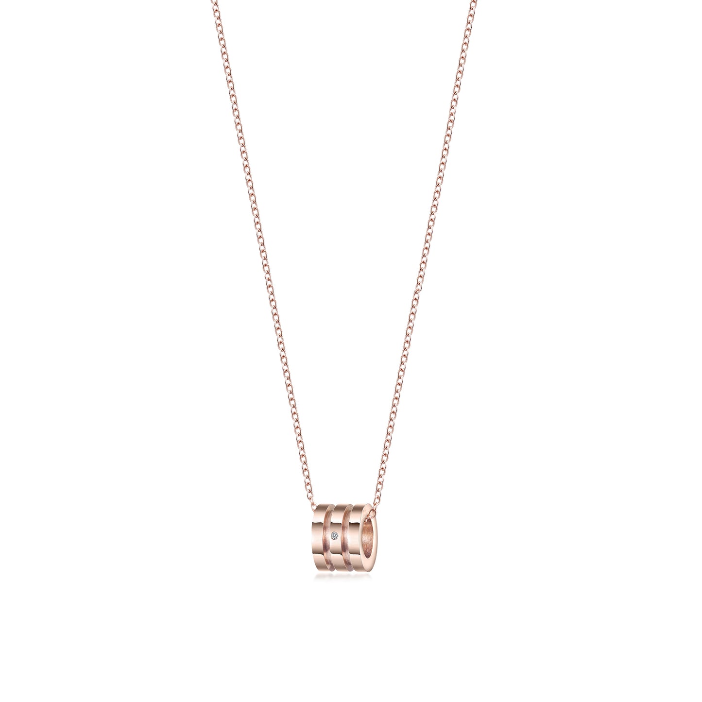 Load image into Gallery viewer, ZERO CZ ROSE GOLD NECKLACE
