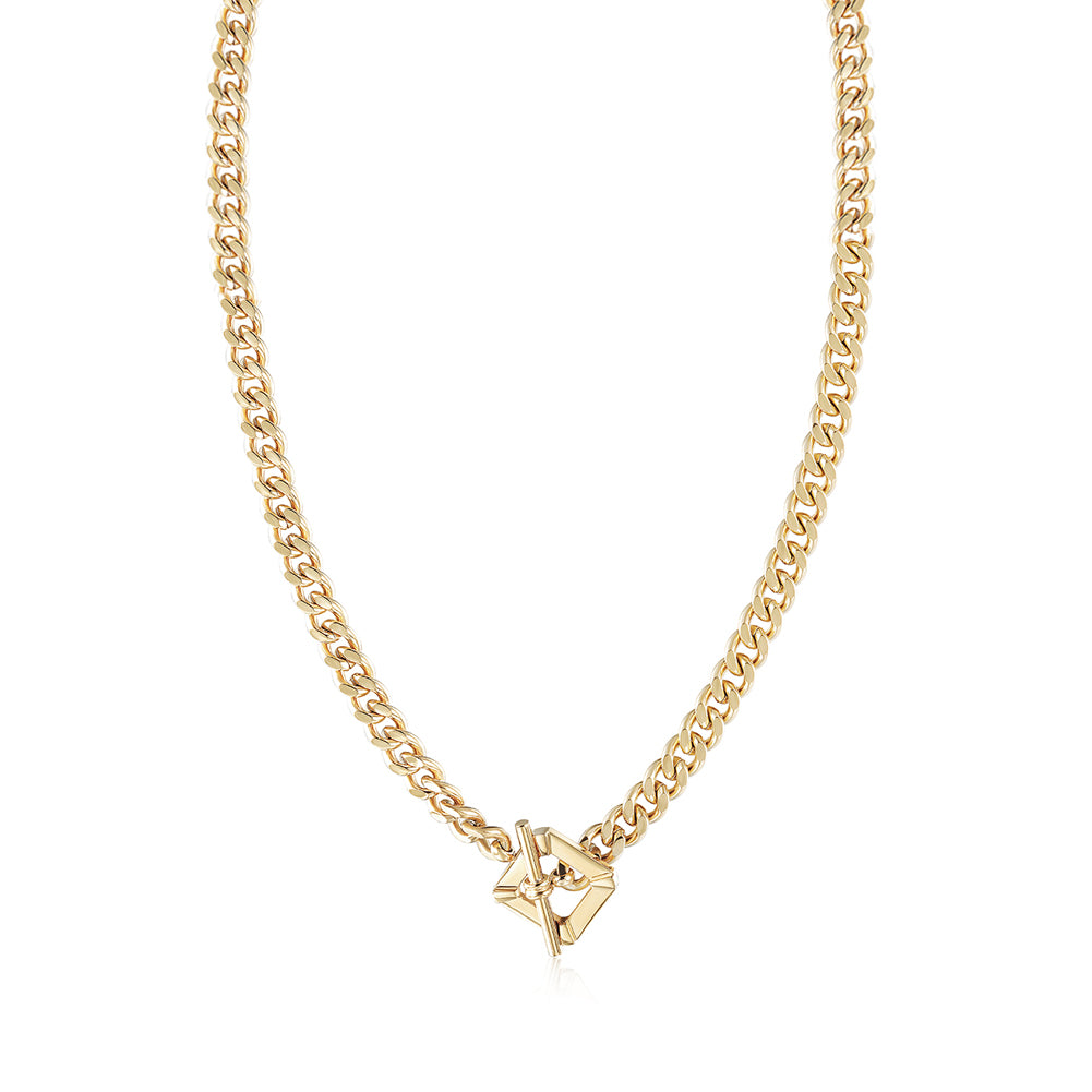 squared lv gold necklace