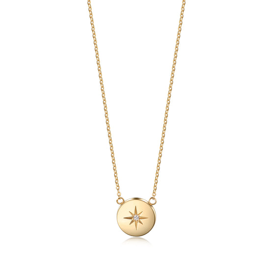 Nicole Barr White North Star Necklace in Sterling with White Sapphire