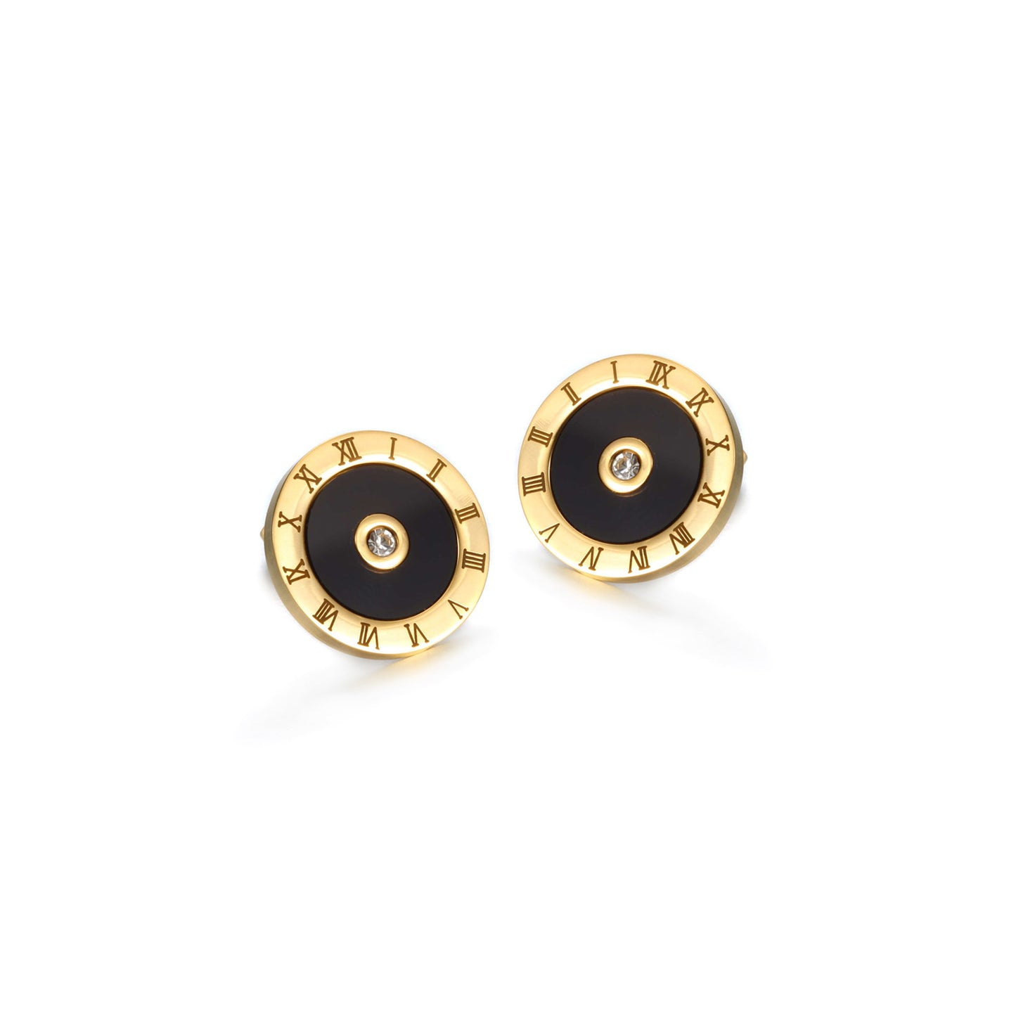 Roman Numeral Round Earrings
