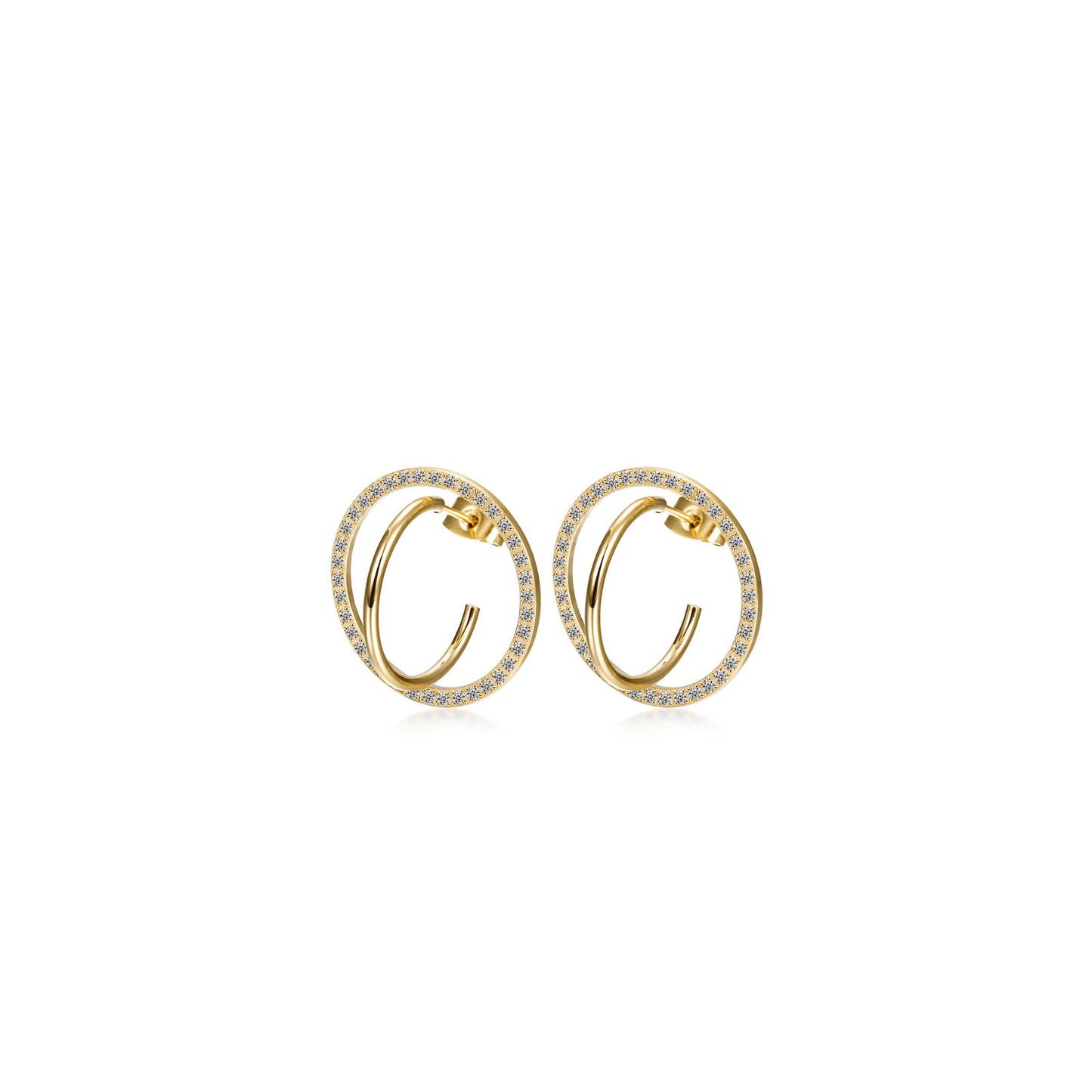 CZ Encrusted Coil-Link Earrings