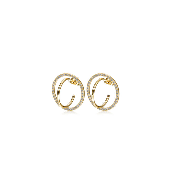 CZ Encrusted Coil-Link Earrings