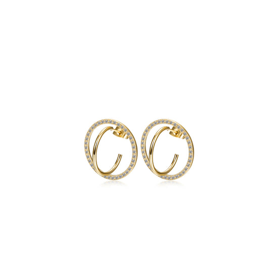 CZ Encrusted Coil-Link Earrings