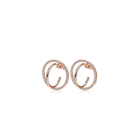 CZ Encrusted Coil-Link Earrings