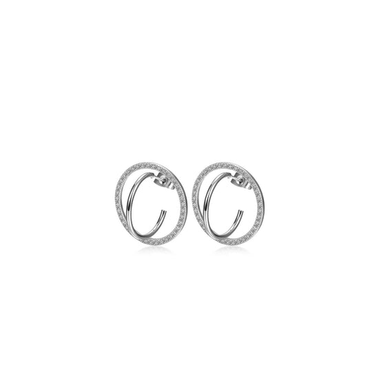 CZ Encrusted Coil-Link Earrings