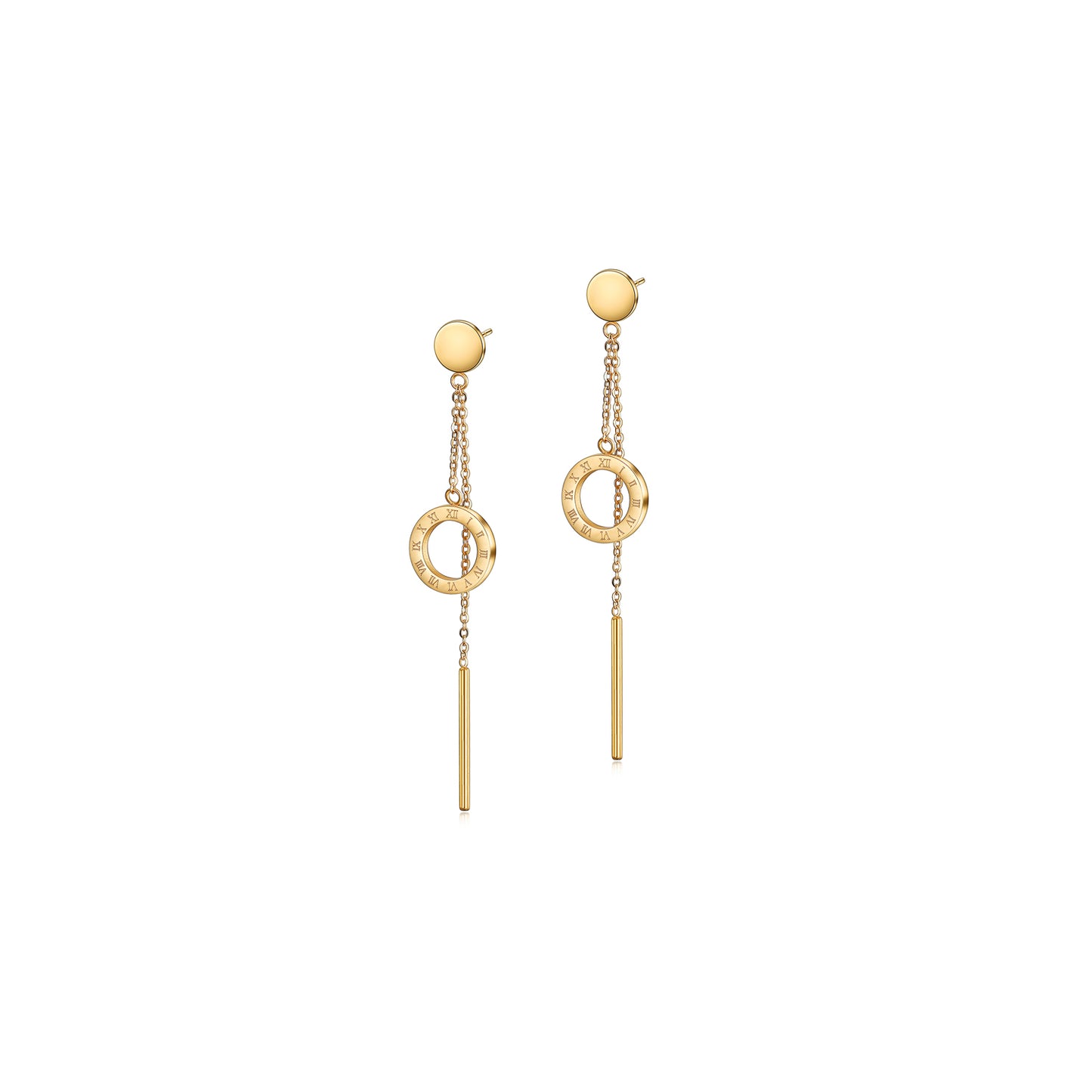 Roman Numerals Drop Earrings