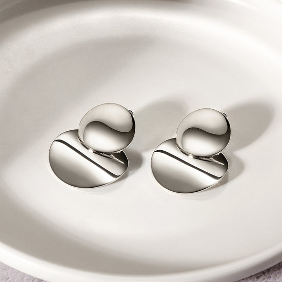 Double Disc Drop Earrings