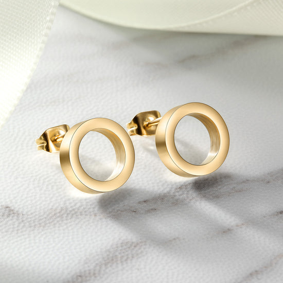 Open Circle Stud Earrings