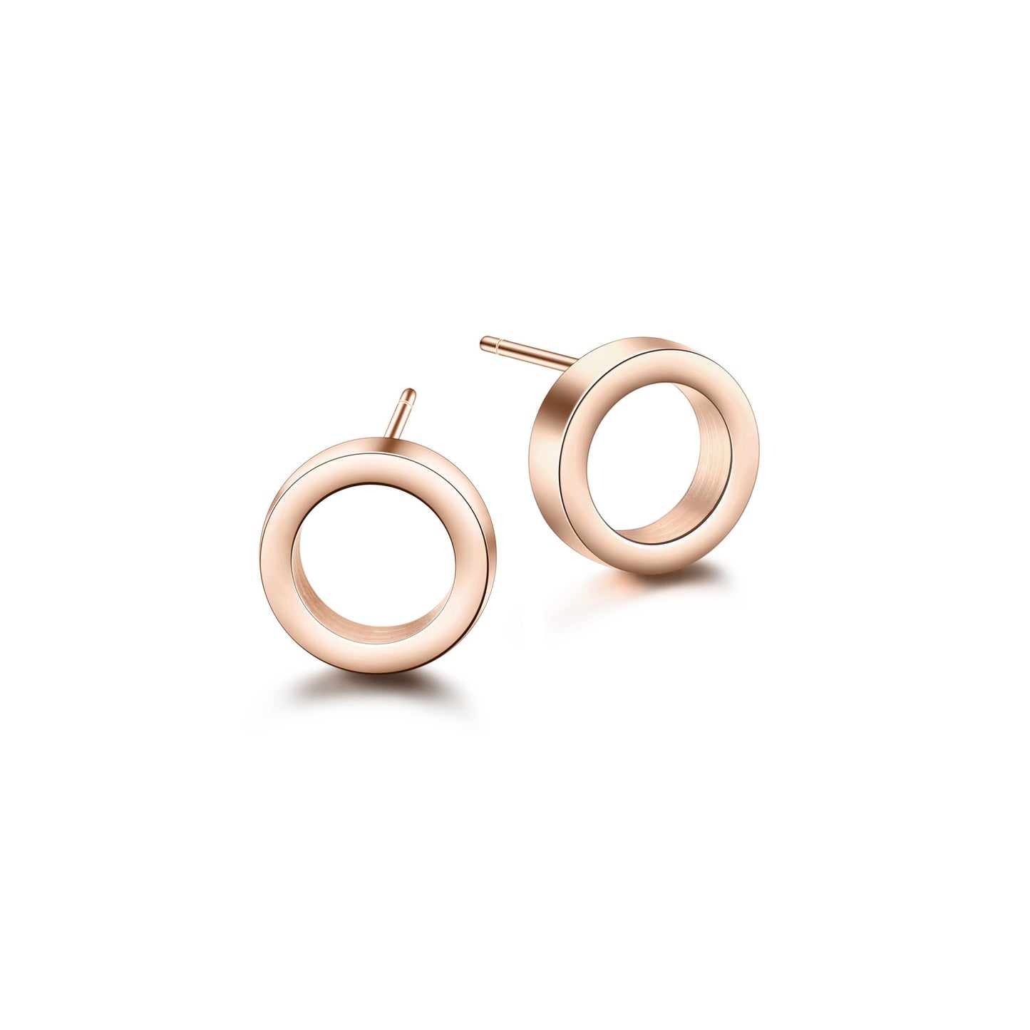 Open Circle Stud Earrings