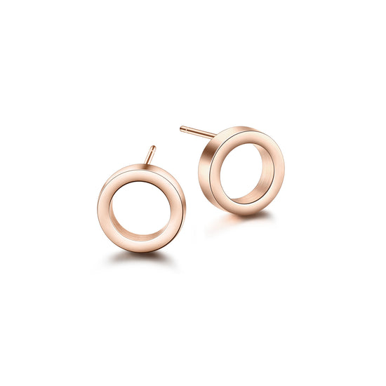Open Circle Stud Earrings