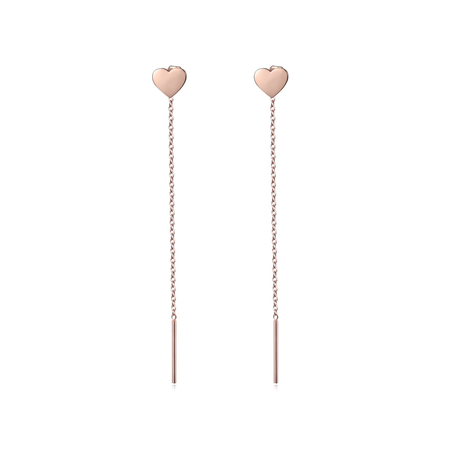 Heart Front/Back Drop Earrings