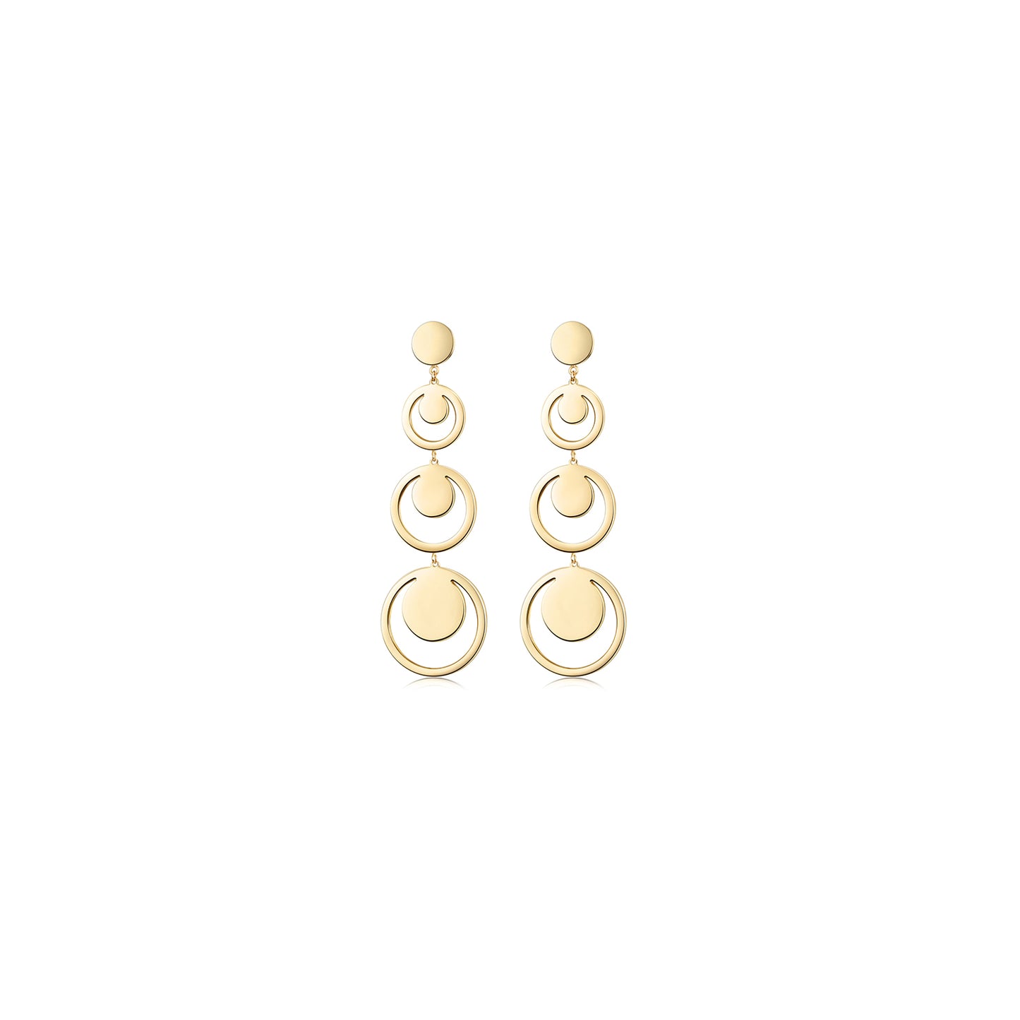 Vintage Tandem 3-Tier Circle drop Earrings