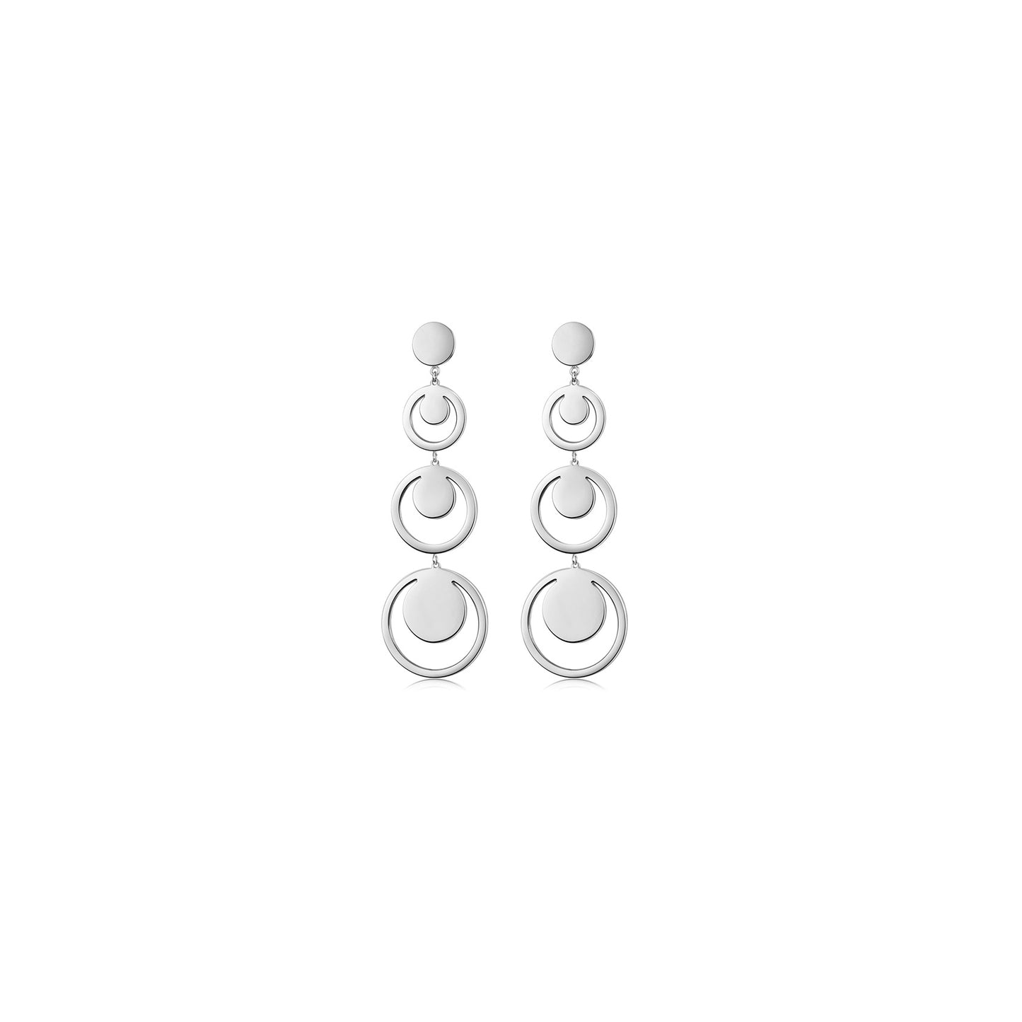 Vintage Tandem 3-Tier Circle drop Earrings