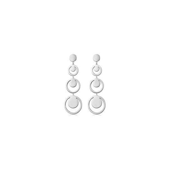 Vintage Tandem 3-Tier Circle drop Earrings