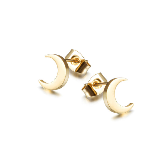 Moon Stud Post Earrings