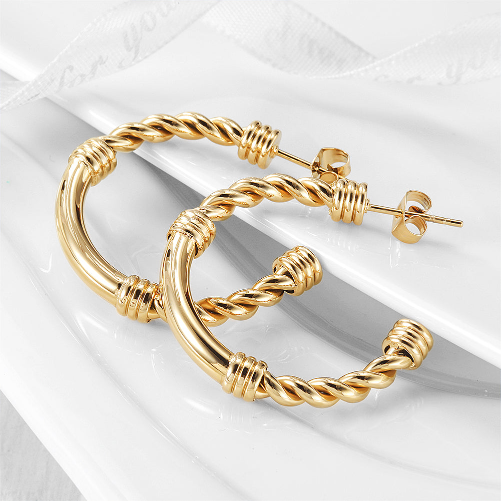 Twisted Rope Hoop Earrings