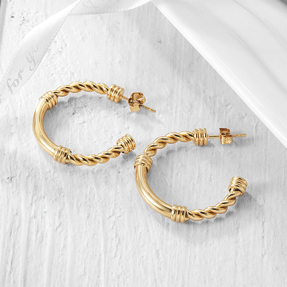Twisted Rope Hoop Earrings